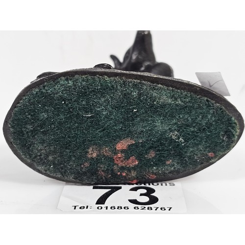 73 - A good quality well detailed bronze miniature deer figure figure with good detailing but unsigned, t... 