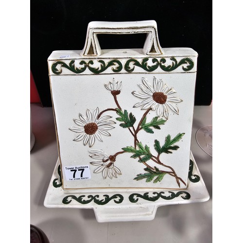 77 - A selection of items to include a lovely quality ceramic hand painted cheese dome with a floral desi... 