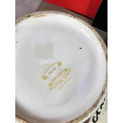 77 - A selection of items to include a lovely quality ceramic hand painted cheese dome with a floral desi... 