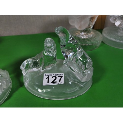 86 - A collection of 4x Cristal D' Arques France glass animal figures to include 2x sea lions and 2x koal... 