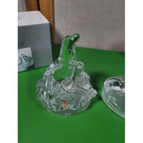 86 - A collection of 4x Cristal D' Arques France glass animal figures to include 2x sea lions and 2x koal... 