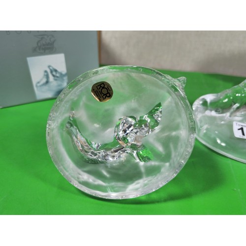 86 - A collection of 4x Cristal D' Arques France glass animal figures to include 2x sea lions and 2x koal... 