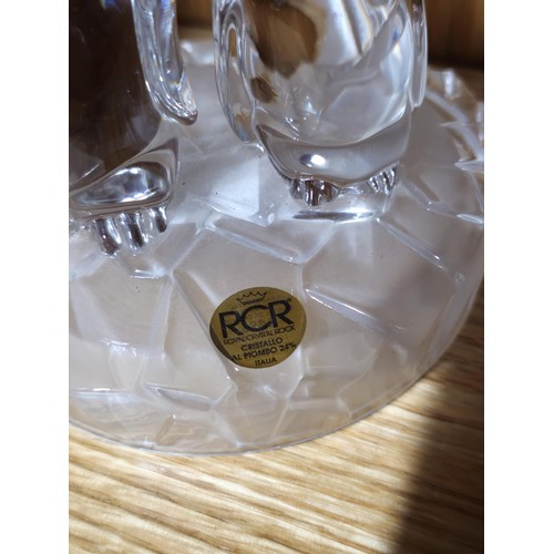 87 - A collection of 3x Cristal D' Arques France glass animal figures to include 3x polar bears one with ... 