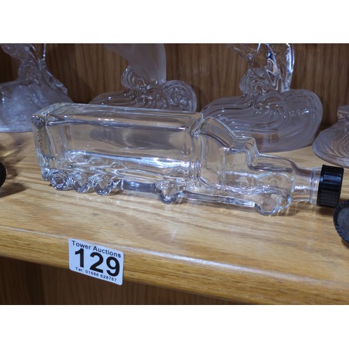 88 - A collection of 4x french art glass dolphin figures to include one in blue all riding a crest of a w... 