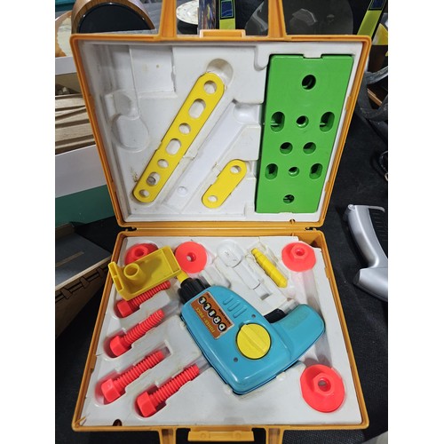 100 - Quantity of wooden children's railway set with wooden track and trains along with a bridge and a Fis... 