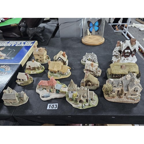 103 - Collection of 14x cottages and buildings to include 7x Lilliput Lane houses along with 4x David Wint... 