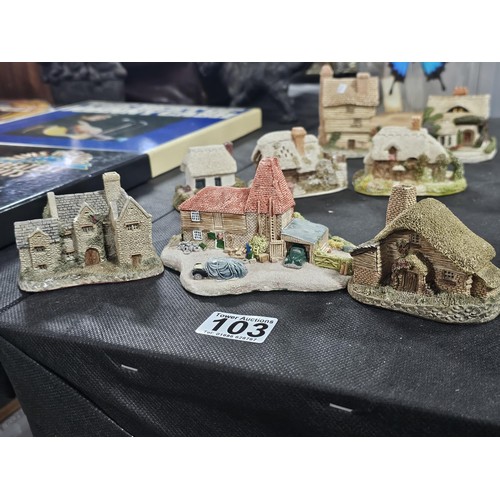 103 - Collection of 14x cottages and buildings to include 7x Lilliput Lane houses along with 4x David Wint... 