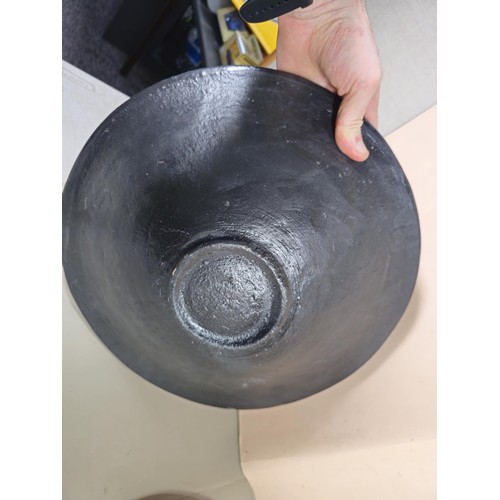 96 - A good quality white large lided tureen with a large ladle standing on a matching tray with a leaf d... 