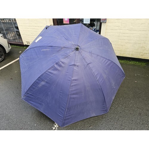 91 - A good quality Preston Innovations flat back large umbrella, blue in colour approx 200cm in diameter... 