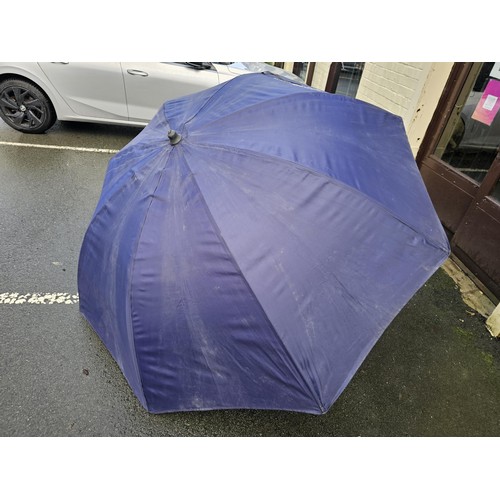91 - A good quality Preston Innovations flat back large umbrella, blue in colour approx 200cm in diameter... 