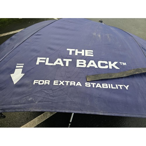 91 - A good quality Preston Innovations flat back large umbrella, blue in colour approx 200cm in diameter... 