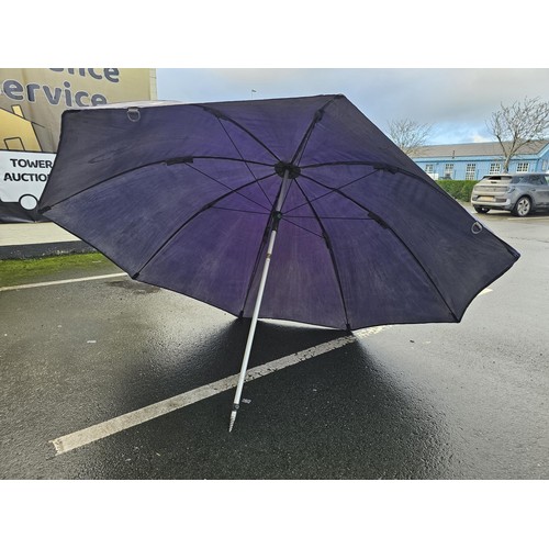 91 - A good quality Preston Innovations flat back large umbrella, blue in colour approx 200cm in diameter... 