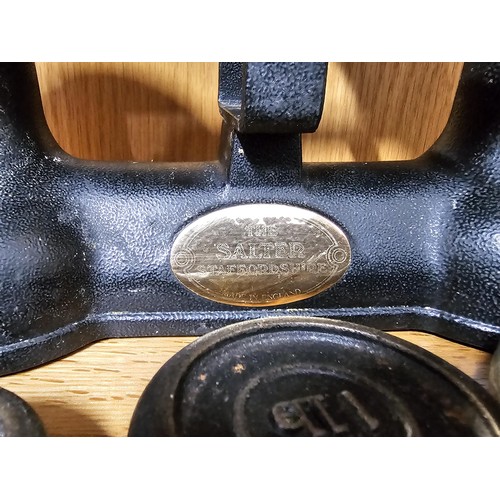 85 - A good quality set of Salter scales to include a large quantity of assorted weights to include a set... 