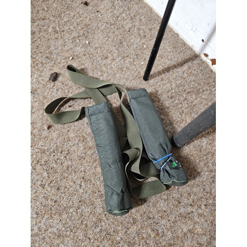 95 - A good quality 12ft long 2 section carp fishing rod in good order with a carryall harness by test cu... 