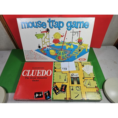 110 - 2x vintage board games to include Mouse Trap by Ideal and a boxed original Cluedo, both are in good ... 