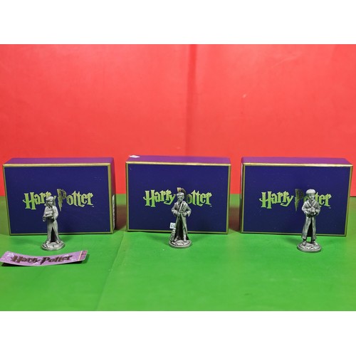 111 - Collection of 3x boxed Harry Potter pewter figures by Arthur Price of England, to include Hermione  ... 