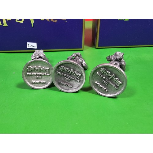 111 - Collection of 3x boxed Harry Potter pewter figures by Arthur Price of England, to include Hermione  ... 