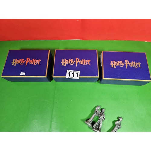 111 - Collection of 3x boxed Harry Potter pewter figures by Arthur Price of England, to include Hermione  ... 