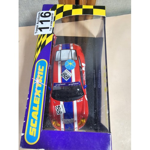 116 - 2x original boxed Scalextric cars in the form of Porsche, in plastic cases, both are in good order c... 