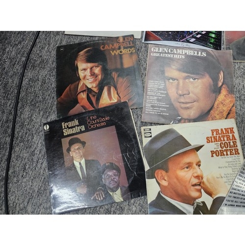 146 - Collection of over 20 LP records of various genre to include Frank Sinatra, Glen Campbell, Warren Mi... 