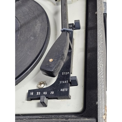 147 - Vintage Ferguson table top record player, with lift up lid and built in speaker to the front, the re... 