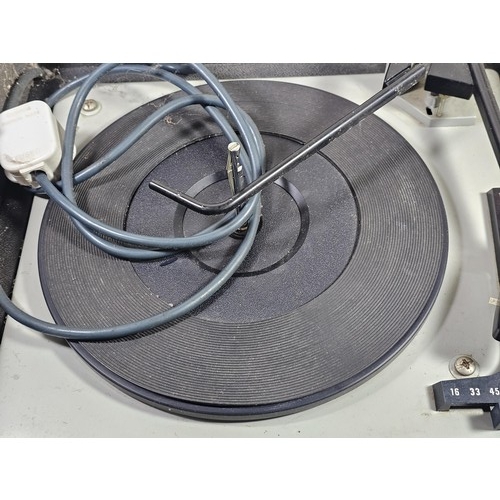 147 - Vintage Ferguson table top record player, with lift up lid and built in speaker to the front, the re... 