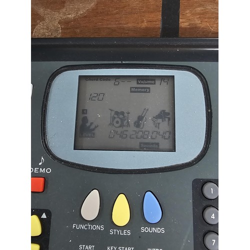 148 - A good quality Farfisa TK57 electronic keyboard with stand, in working order, has an electronic soun... 