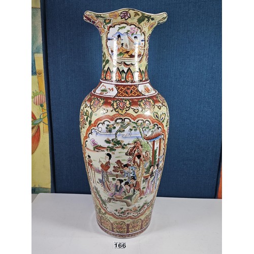 166 - Large and impressive hand painted and decorated Satsuma style vase, the vase depicts an oriental cer... 