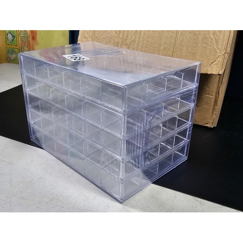 An as new in box plastic multi divisional storage box, containing 5x ...