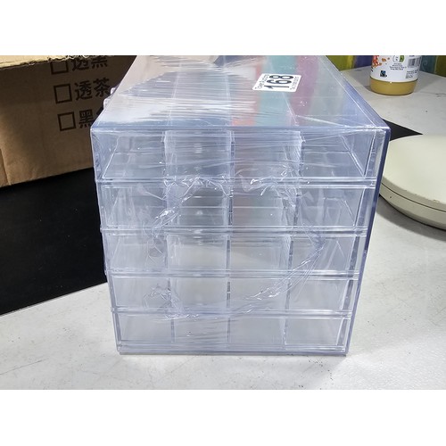 An as new in box plastic multi divisional storage box, containing 5x ...