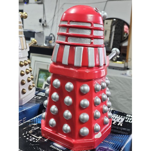 136 - A collection of 3x ceramic Collection Edition Dr Who Cookie jars in the form of Dalek's to include a... 