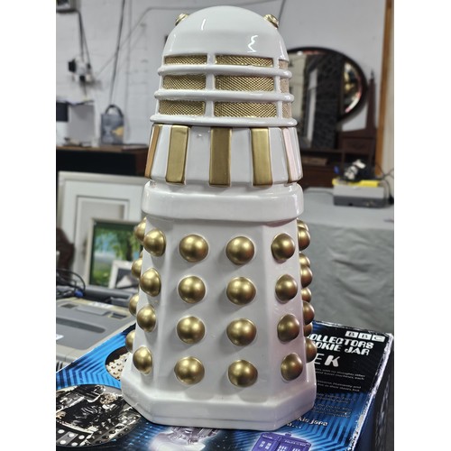 136 - A collection of 3x ceramic Collection Edition Dr Who Cookie jars in the form of Dalek's to include a... 