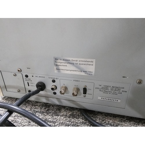 163 - An as new old stock black and white TOA CCTV monitor, model number CC 2140, the monitor comes with i... 
