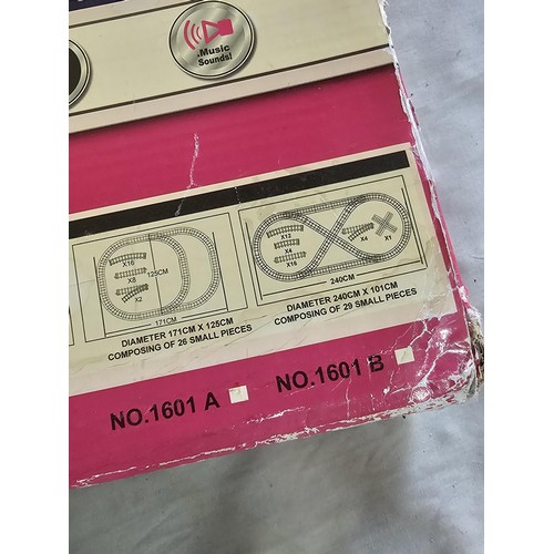 134 - A boxed complete plastic train set by the Railcar company, set appears complete including, the engin... 