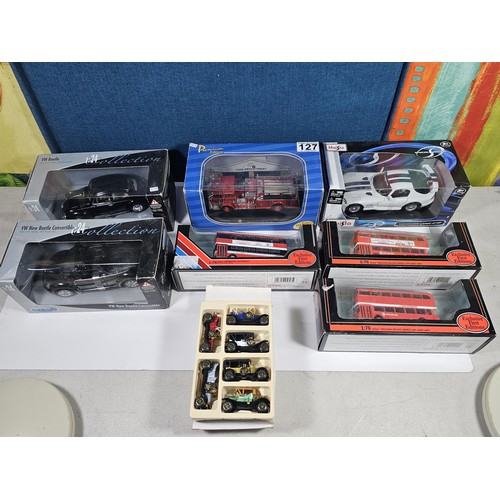 132 - Collection of 21x boxed diecast vehicles to include 12x boxed Shell Supper car collection cars along... 