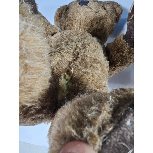 131 - A vintage Chad Valley teddy bear in need of restoration has been well loved has weat to his chest ar... 