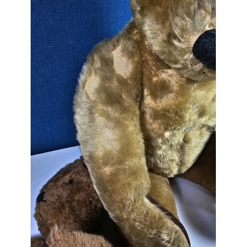 131 - A vintage Chad Valley teddy bear in need of restoration has been well loved has weat to his chest ar... 