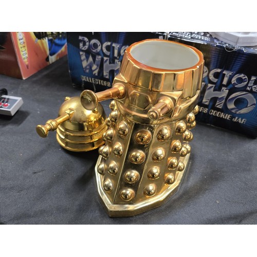 136 - A collection of 3x ceramic Collection Edition Dr Who Cookie jars in the form of Dalek's to include a... 