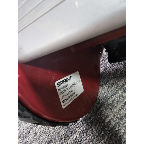 5 - A Sprint manual lawnmower with rubber handle and in good order. The blade has a width of 38cm (15