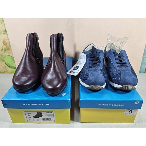 9 - 2 pairs of as new boxed shoes from DB Shoes to include a pair of Aberdeen leather topped ladies shoe... 