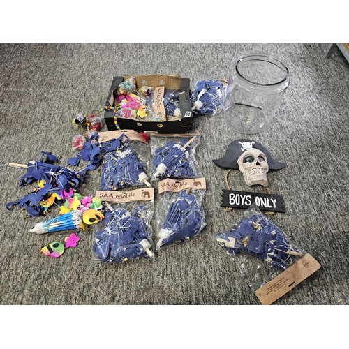 22 - A box containing a quantity of SAA mobile home made paper mobiles from Thailand, each packet contain... 