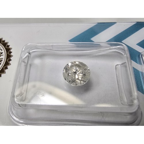 388 - A round cut brilliant clear natural diamond gemstone, has a weight of 0.95ct, accompanied by its ful... 