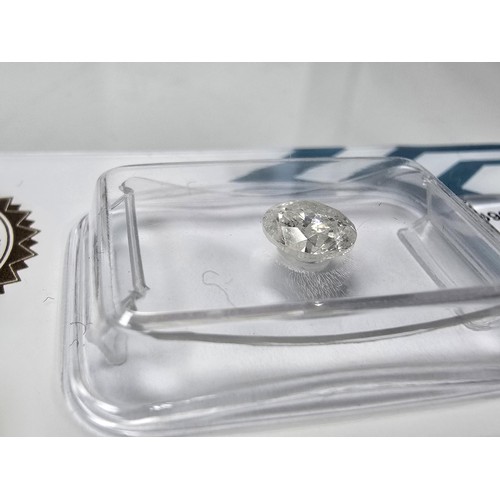 388 - A round cut brilliant clear natural diamond gemstone, has a weight of 0.95ct, accompanied by its ful... 