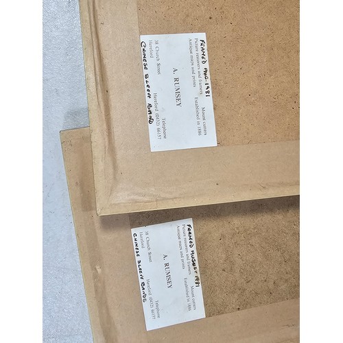 60 - A collection of 5 framed and glazed pictures to include 2 Oriental silks depicting farm scenes, a wa... 