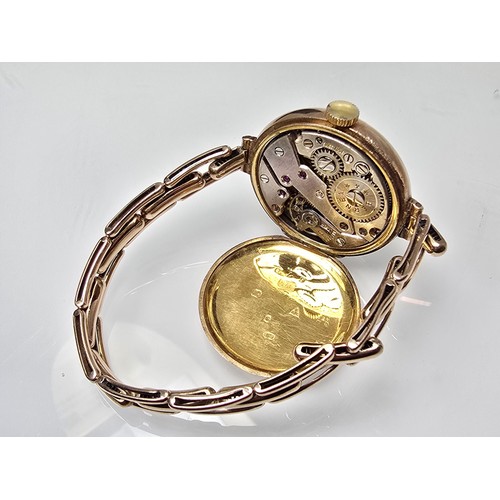 399 - A good quality vintage hallmarked 9ct gold cased wristwatch with matching 9ct gold bracelet, the wat... 