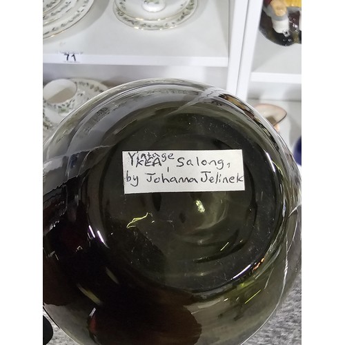 72 - 3x impressive art glass vases to include a vintage Ikea Salong Johanna Jelinek in a weighted glass s... 