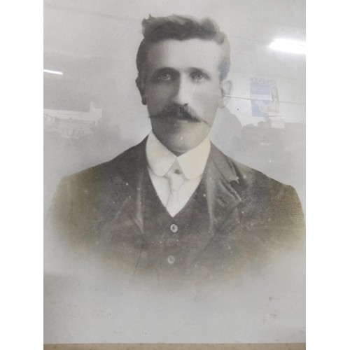 95 - A collection of 3x pictures to include 2x antique photographs of two gentlemen, one appears to be bl... 