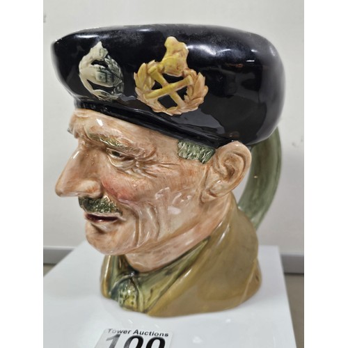 100 - A good quality Royal Doulton Field Marshall Montgomery toby jug, in good order with no chips or crac... 