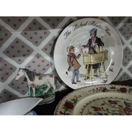 127 - A large collection of picture plates by Wedgwood and Royal Doulton of various designs to include air... 