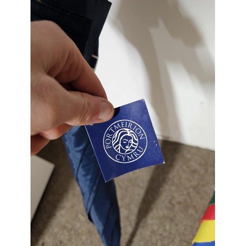 152 - 2x new good quality umbrellas, 1 of The Prisoner series, and the other with a Portmeirion design, bo... 